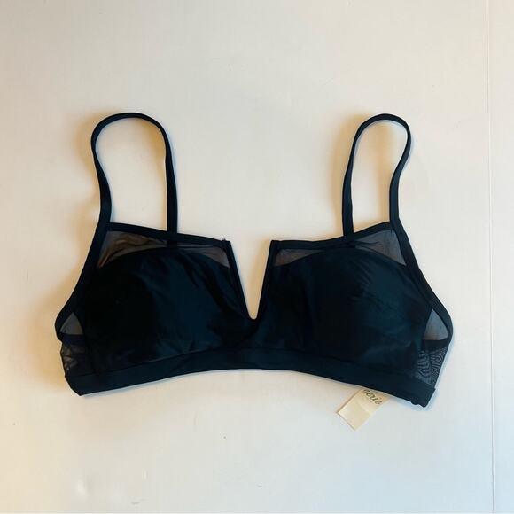 Aerie Scoop Mesh Black Swim Top - Picture 4 of 4